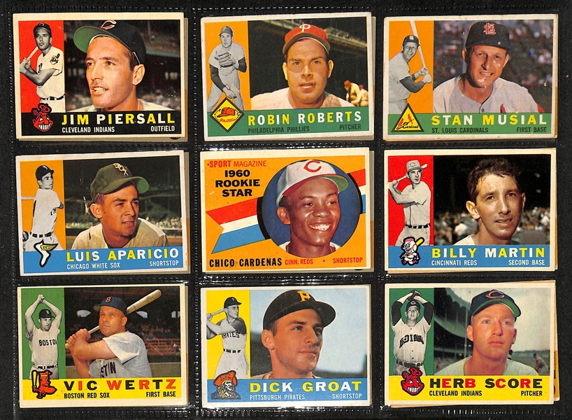 Lot of (250+) 1960 Topps Baseball Cards w. Stan Musial & Roberto Clemente